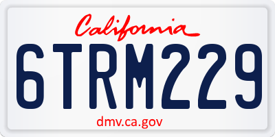 CA license plate 6TRM229