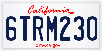 CA license plate 6TRM230