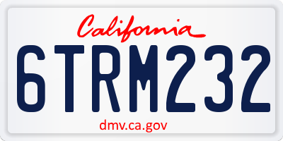 CA license plate 6TRM232