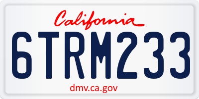 CA license plate 6TRM233