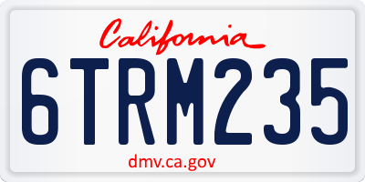 CA license plate 6TRM235