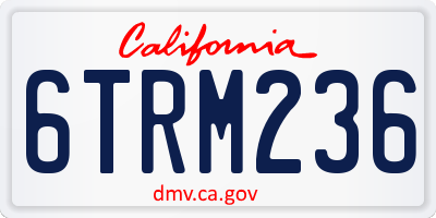 CA license plate 6TRM236