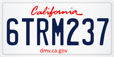 CA license plate 6TRM237