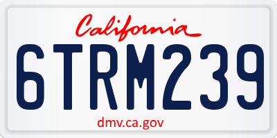 CA license plate 6TRM239