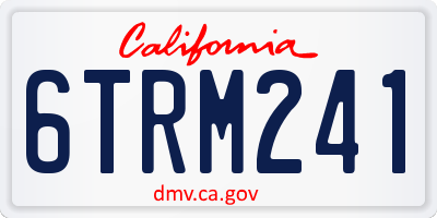 CA license plate 6TRM241
