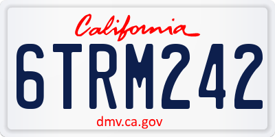 CA license plate 6TRM242