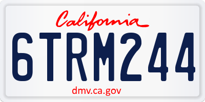 CA license plate 6TRM244