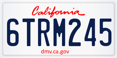 CA license plate 6TRM245