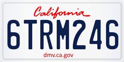 CA license plate 6TRM246