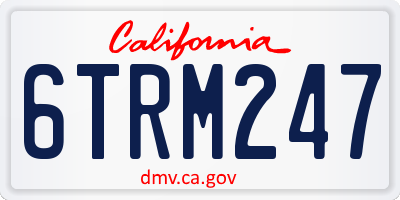 CA license plate 6TRM247