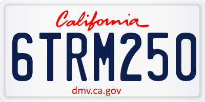 CA license plate 6TRM250