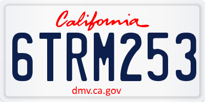 CA license plate 6TRM253
