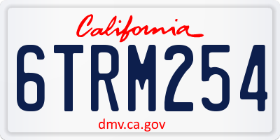 CA license plate 6TRM254