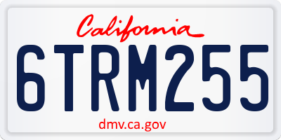 CA license plate 6TRM255