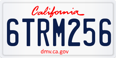 CA license plate 6TRM256