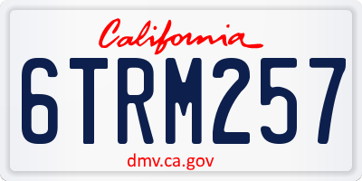 CA license plate 6TRM257