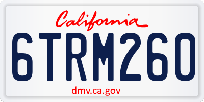 CA license plate 6TRM260