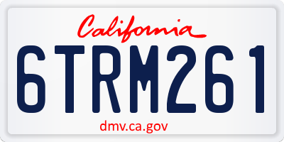 CA license plate 6TRM261