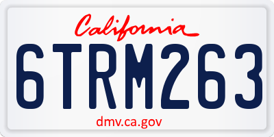 CA license plate 6TRM263
