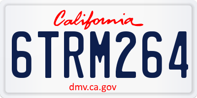 CA license plate 6TRM264