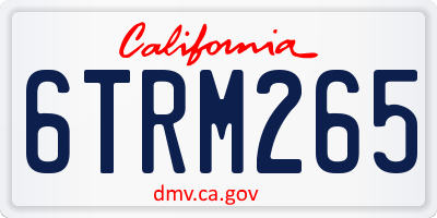 CA license plate 6TRM265