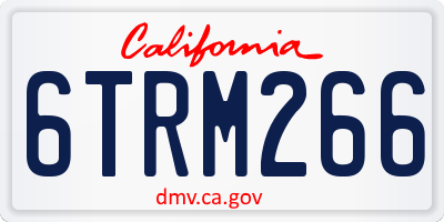 CA license plate 6TRM266