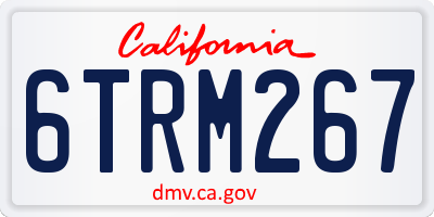 CA license plate 6TRM267