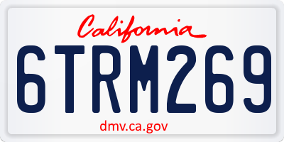 CA license plate 6TRM269