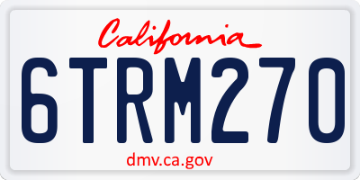 CA license plate 6TRM270