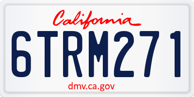 CA license plate 6TRM271