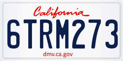 CA license plate 6TRM273