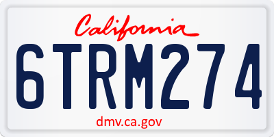 CA license plate 6TRM274