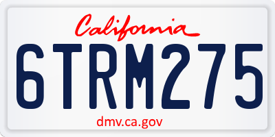 CA license plate 6TRM275