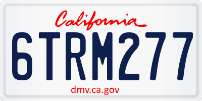CA license plate 6TRM277