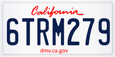 CA license plate 6TRM279