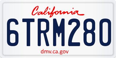 CA license plate 6TRM280