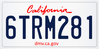 CA license plate 6TRM281