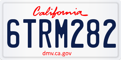 CA license plate 6TRM282
