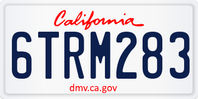 CA license plate 6TRM283