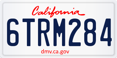CA license plate 6TRM284