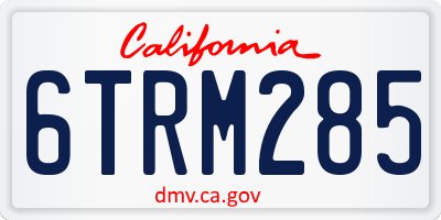 CA license plate 6TRM285