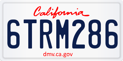 CA license plate 6TRM286