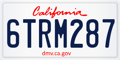 CA license plate 6TRM287
