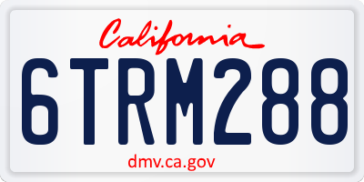 CA license plate 6TRM288