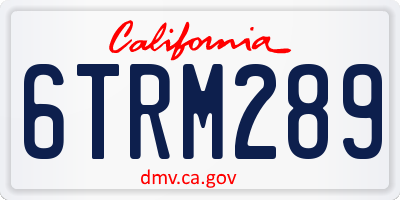 CA license plate 6TRM289