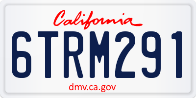 CA license plate 6TRM291