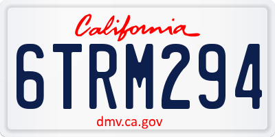 CA license plate 6TRM294