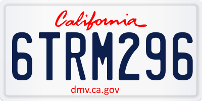 CA license plate 6TRM296