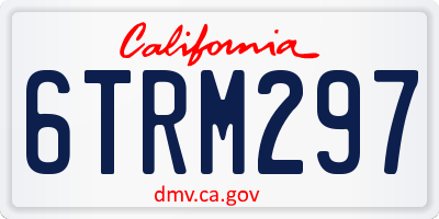 CA license plate 6TRM297