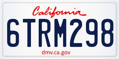 CA license plate 6TRM298